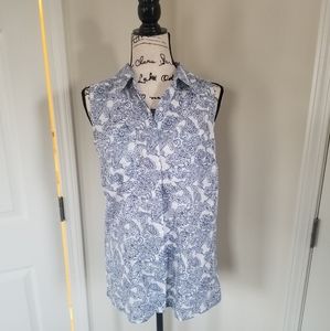Button Up Sleeveless Shirt